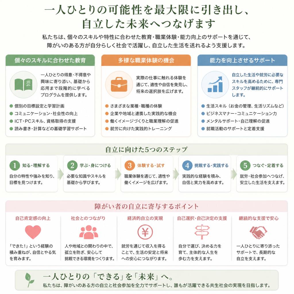 スキルアップのための具体的な支援内容