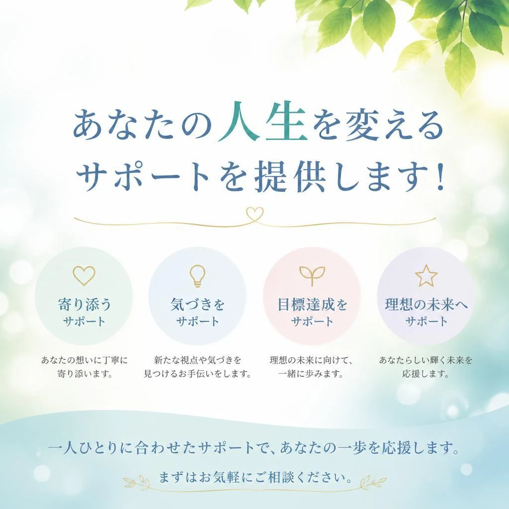 あなたの人生を変えるサポートを提供します！
